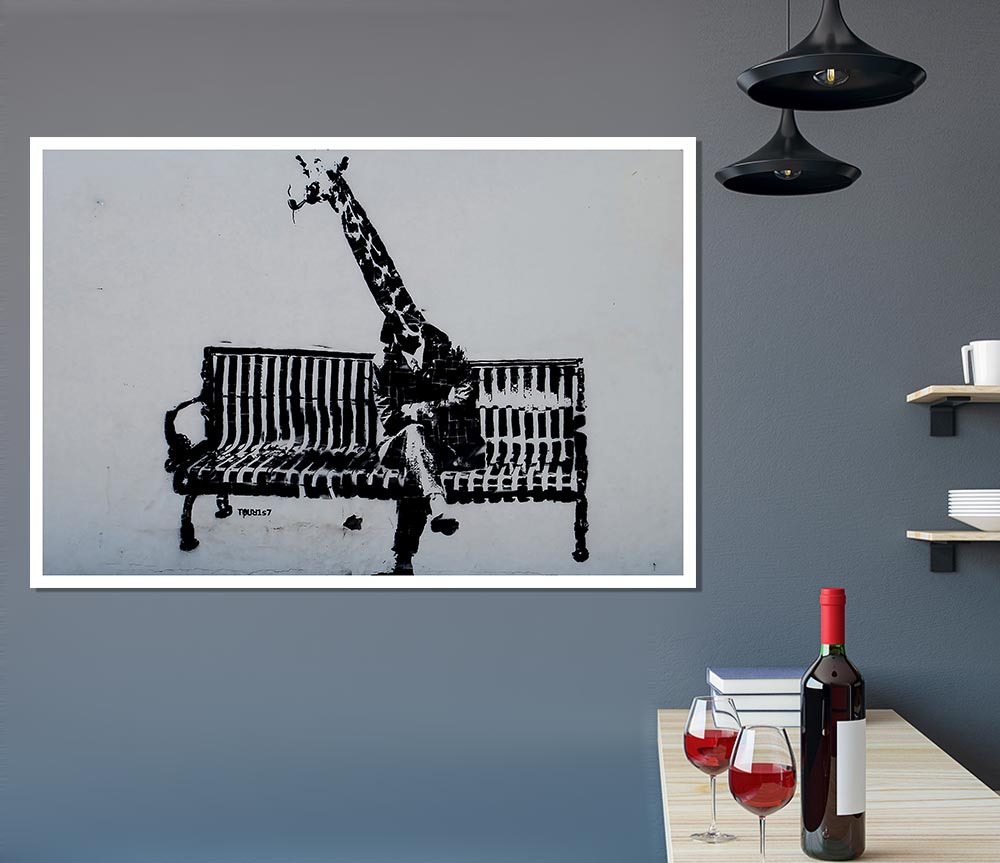 Giraffe Graffiti Print Poster Wall Art