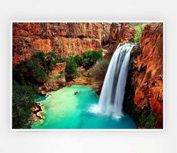 Arizona Waterfalls Print Poster Wall Art