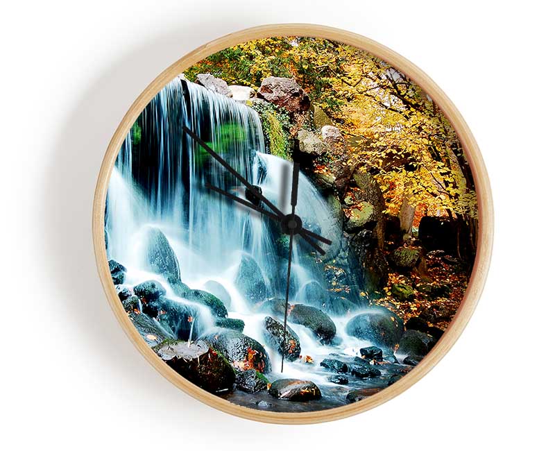 The Waterfalls Autumn Forest Clock - Wallart-Direct UK