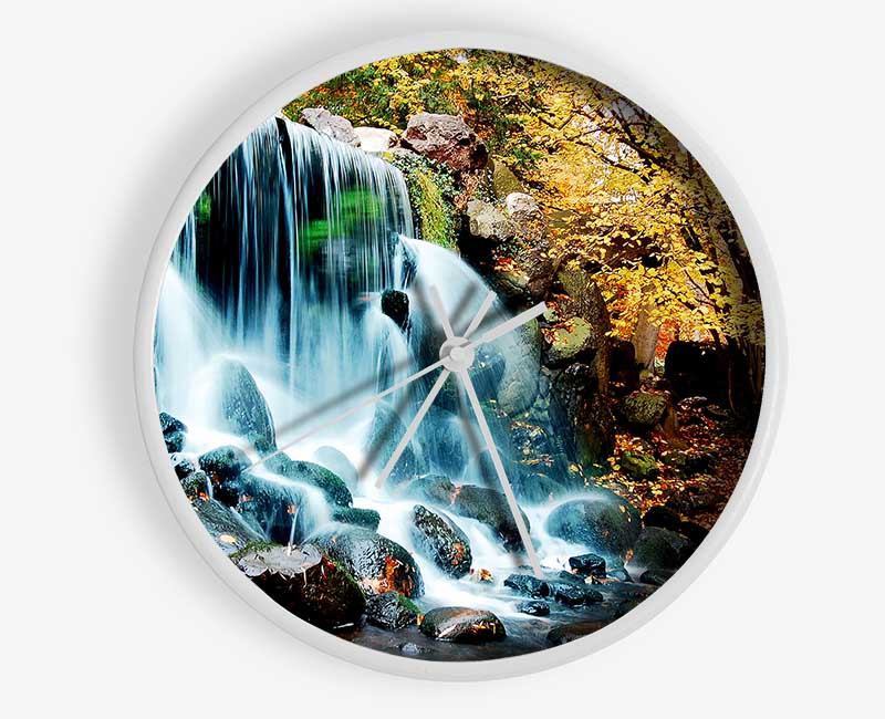 The Waterfalls Autumn Forest Clock - Wallart-Direct UK