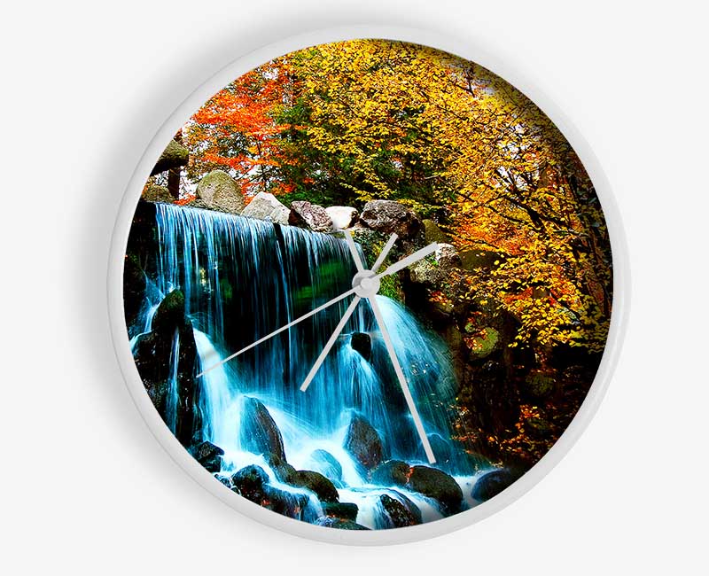 The Autumn Forest Waterfall Clock - Wallart-Direct UK