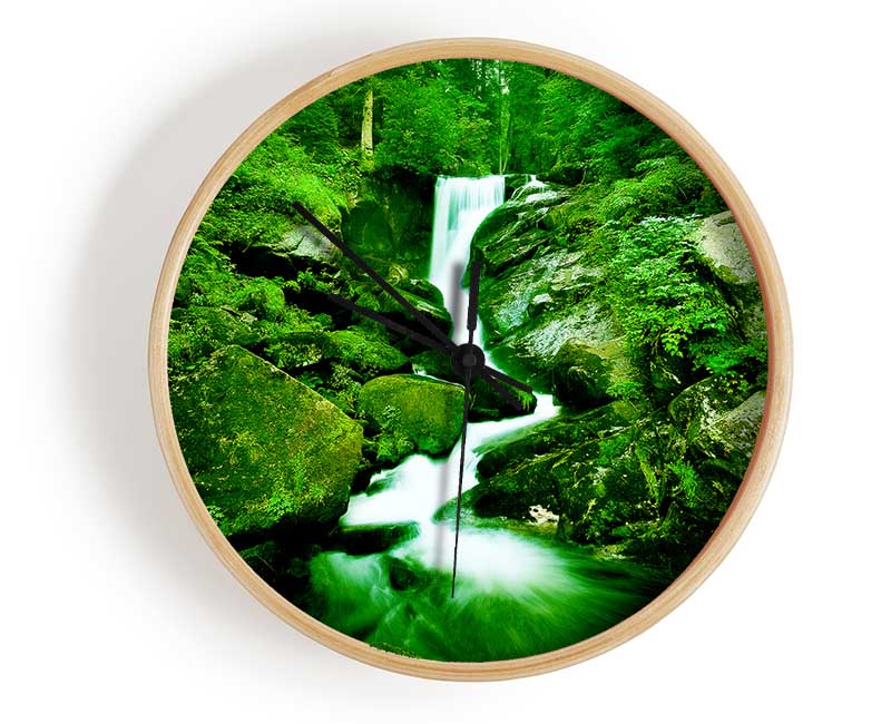 The Rocks In The Forest Stream Clock - Wallart-Direct UK