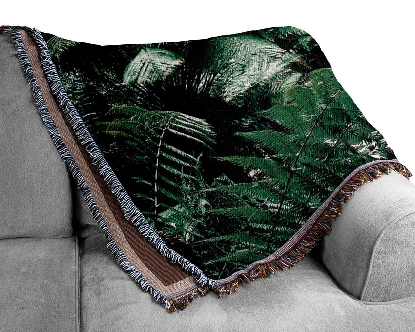 Hidden Woodland Waterfall Woven Blanket