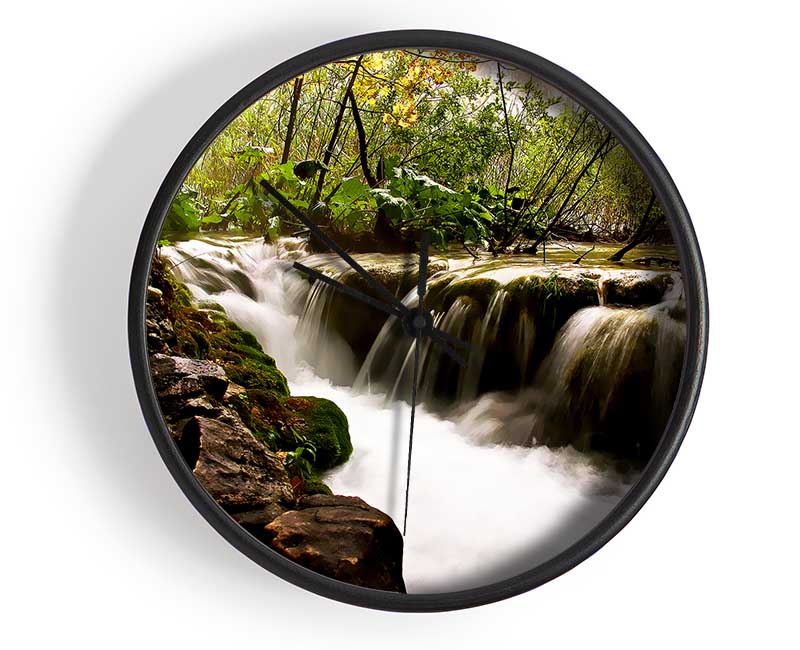 Where The Waterfall Flows Clock - Wallart-Direct UK