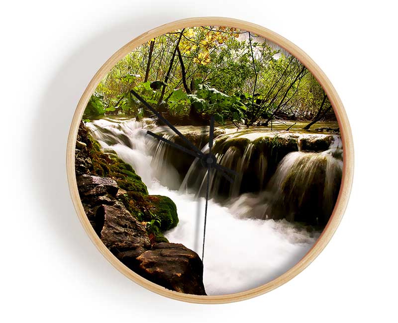 Where The Waterfall Flows Clock - Wallart-Direct UK