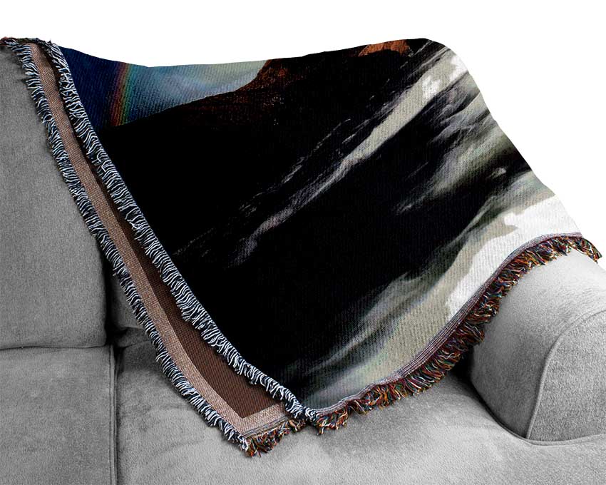 Rainbow Mountain Falls Woven Blanket