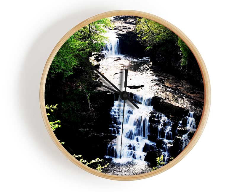 Forest Waterfall Gush Clock - Wallart-Direct UK