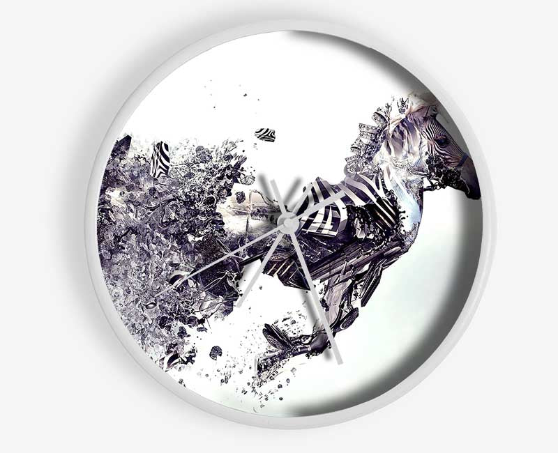 Abstract Zebra Clock - Wallart-Direct UK