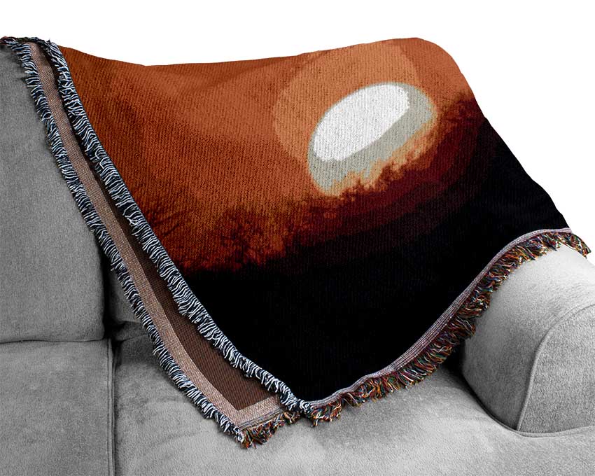 African Sunset Giraffe Woven Blanket