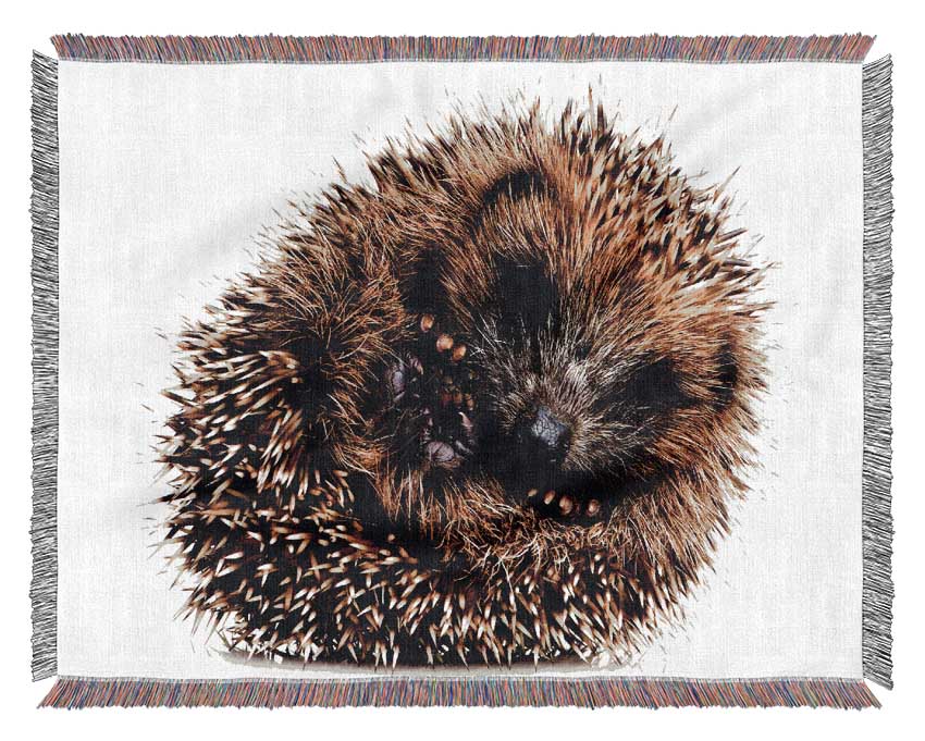 Baby Hedgehog Sleeping Woven Blanket