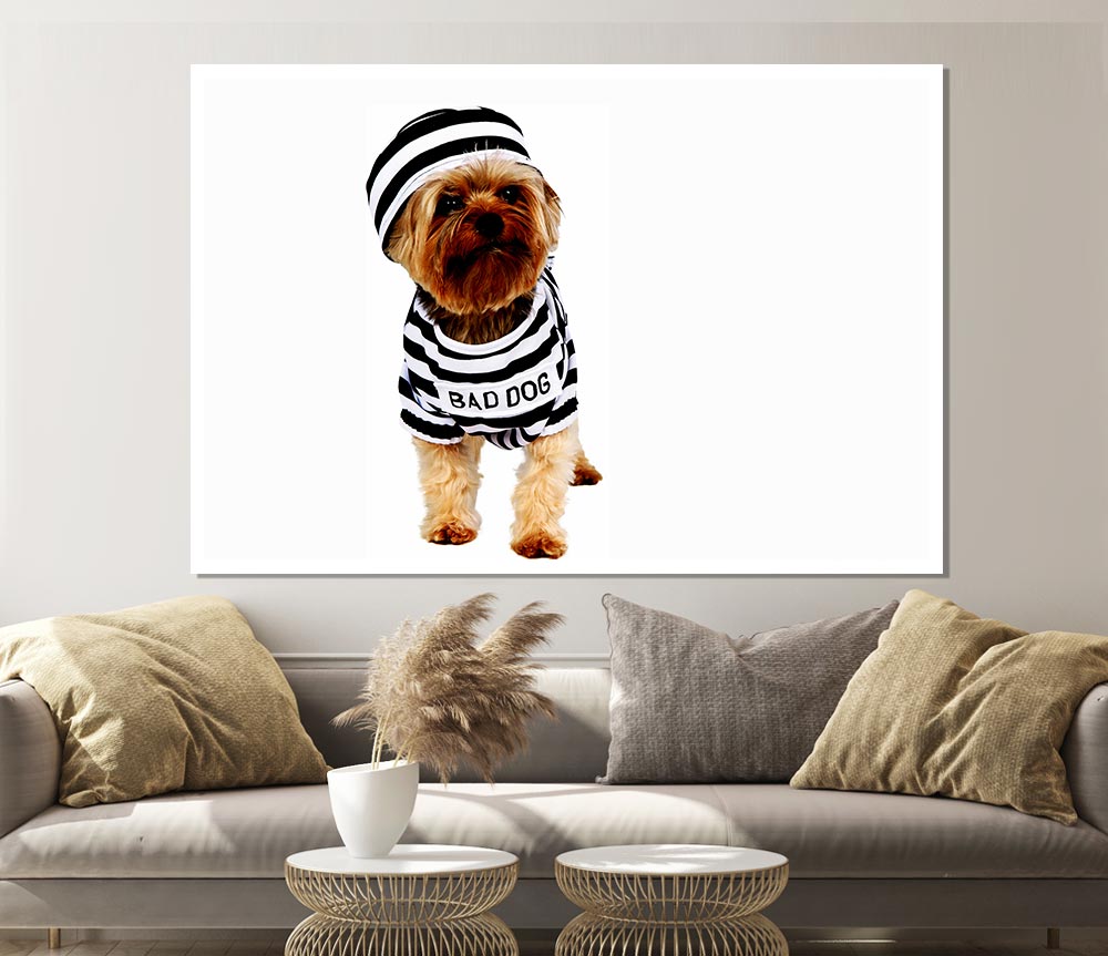 Bad Dog Print Poster Wall Art