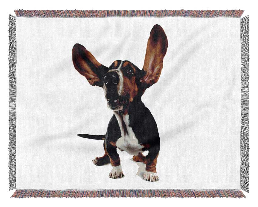 Bassett Hound Ears Woven Blanket