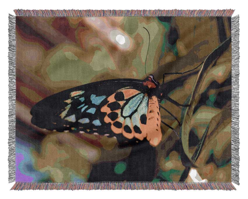 Beautiful Colourful Butterfly Woven Blanket