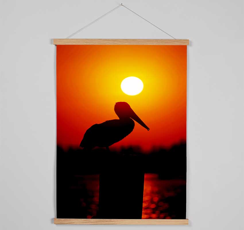 Bird At Sunset Hanging Poster - Wallart-Direct UK