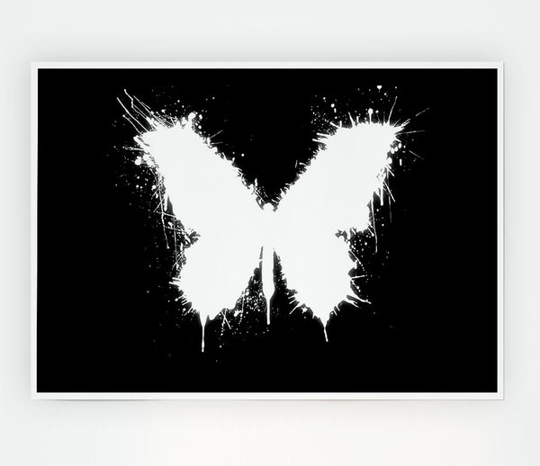 Black And White Butterfly Print Poster Wall Art