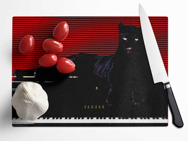 Black Panther Piano Glass Chopping Board