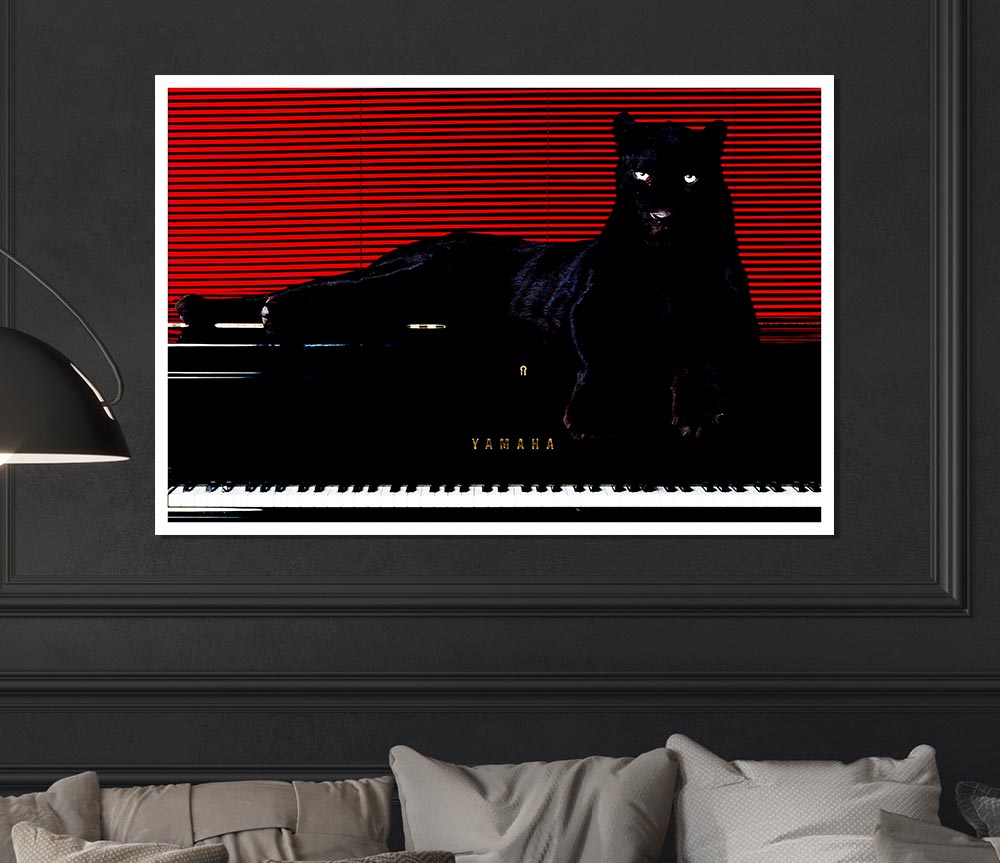 Black Panther Piano Print Poster Wall Art