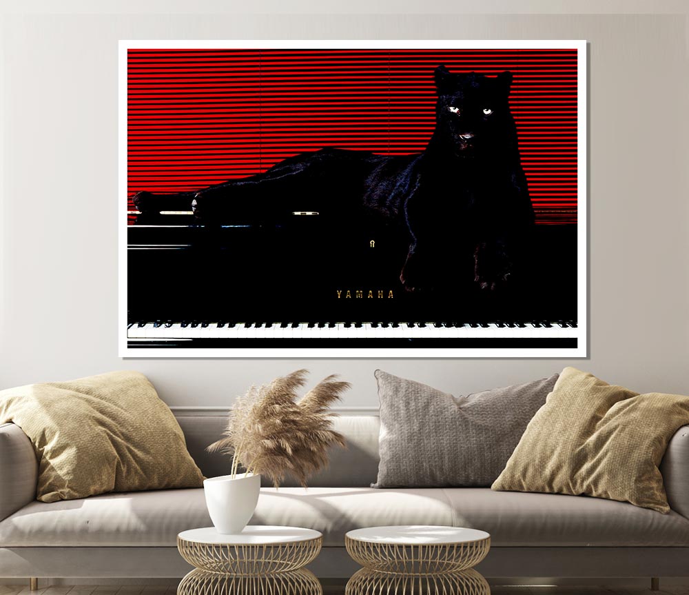 Black Panther Piano Print Poster Wall Art