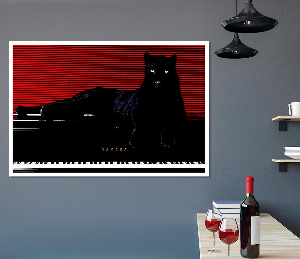 Black Panther Piano Print Poster Wall Art