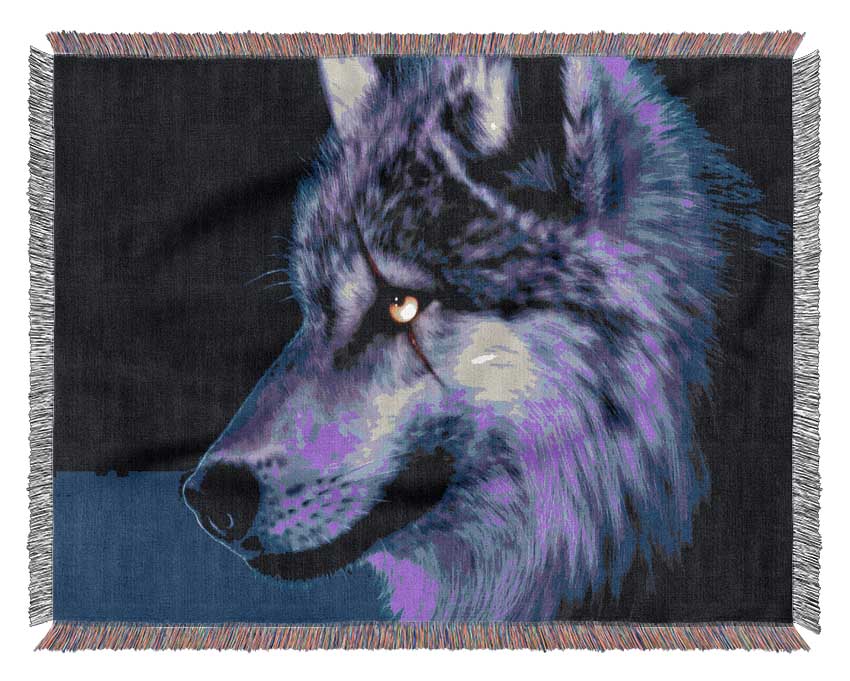 Blue Wolf Eye Woven Blanket