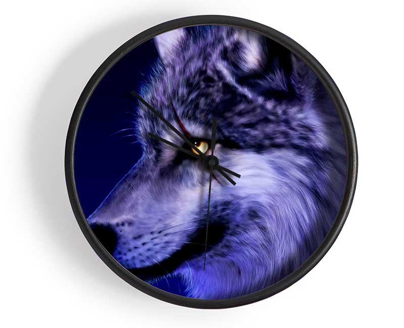 Blue Wolf Eye Clock - Wallart-Direct UK