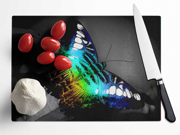 Bright Butterfly Glass Chopping Board