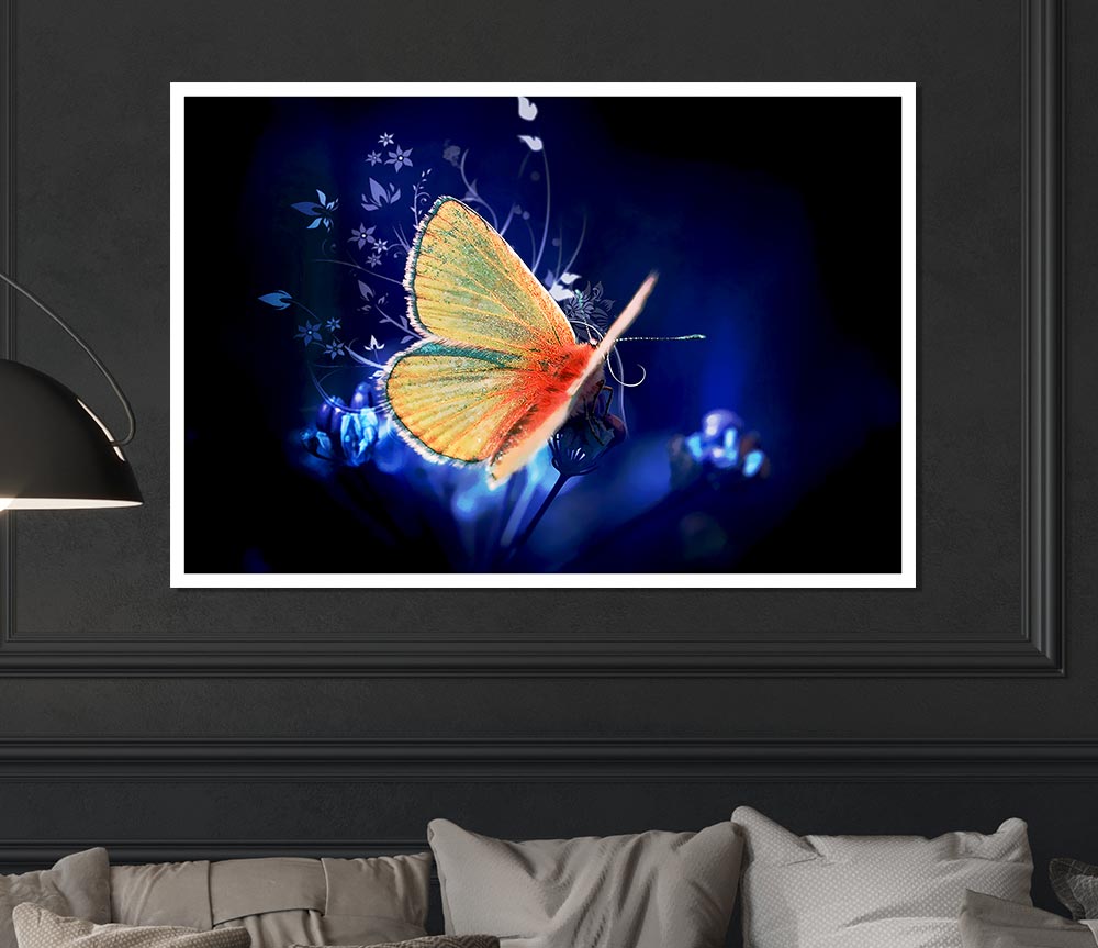 Butterfly Flutter Print Poster Wall Art