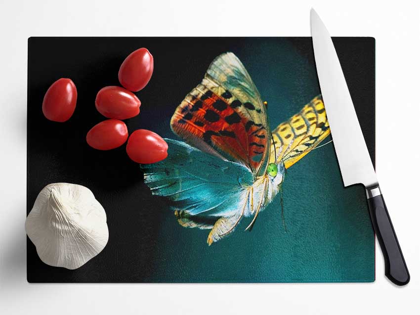 Butterfly Rainbow Glass Chopping Board