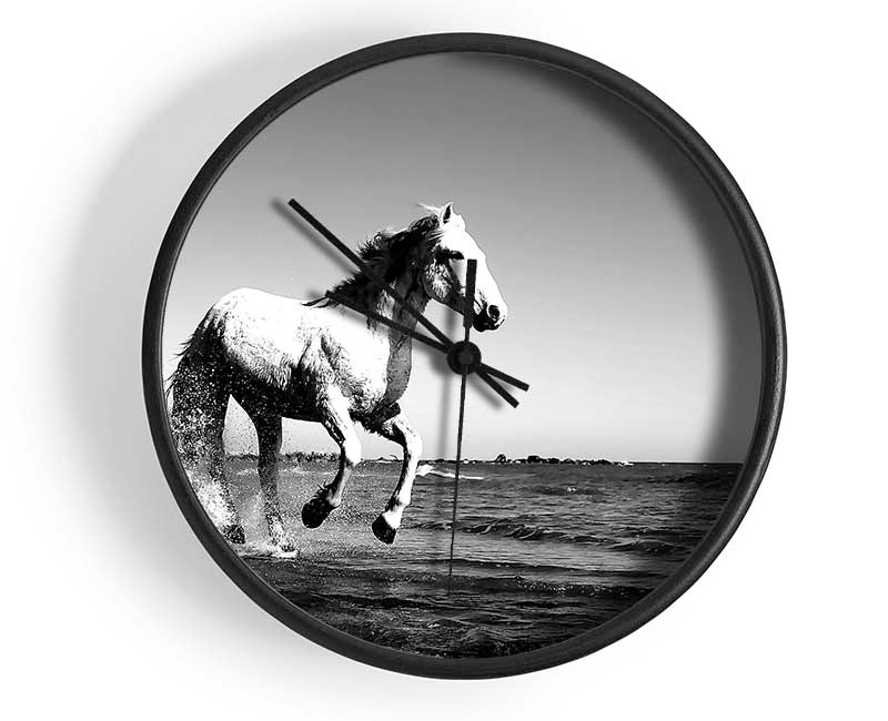 Camargue White Horse Clock - Wallart-Direct UK