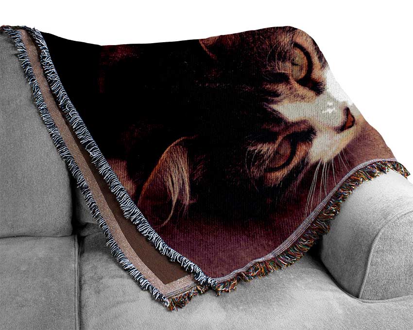 Cat Stillness Woven Blanket