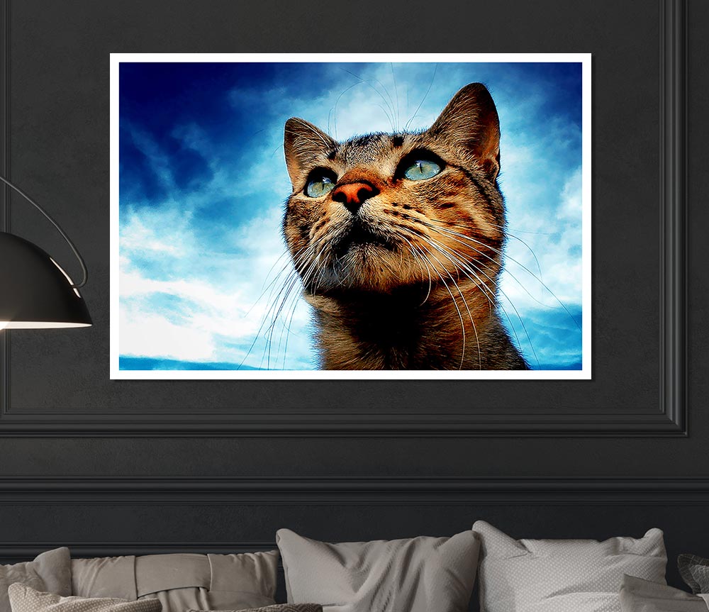 Cat Hunting Print Poster Wall Art