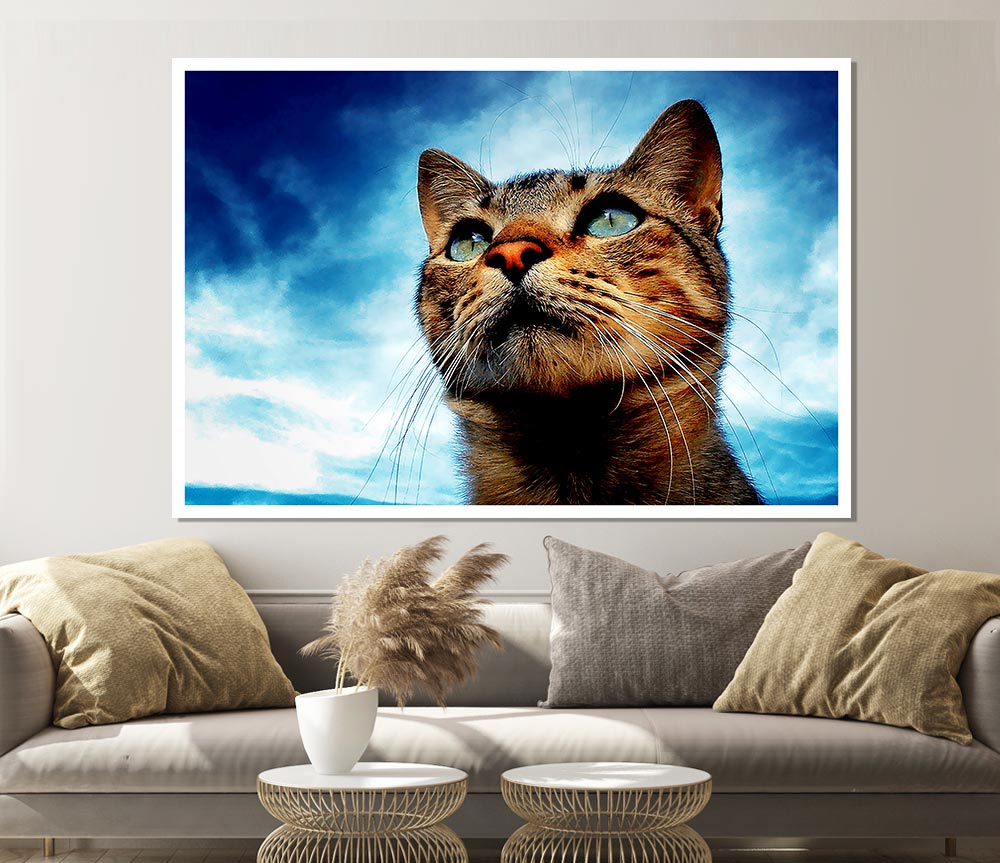 Cat Hunting Print Poster Wall Art