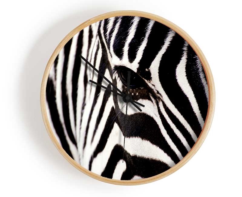 Close-up Face Zebra Clock - Wallart-Direct UK