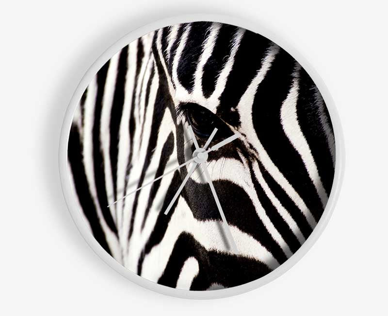 Close-up Face Zebra Clock - Wallart-Direct UK