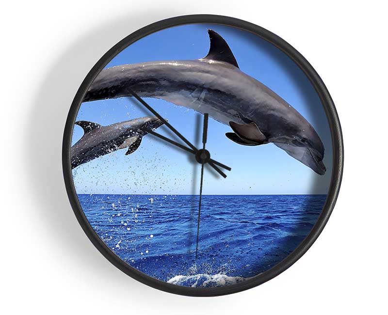 Common Bottlenose Dolphins Clock - Wallart-Direct UK