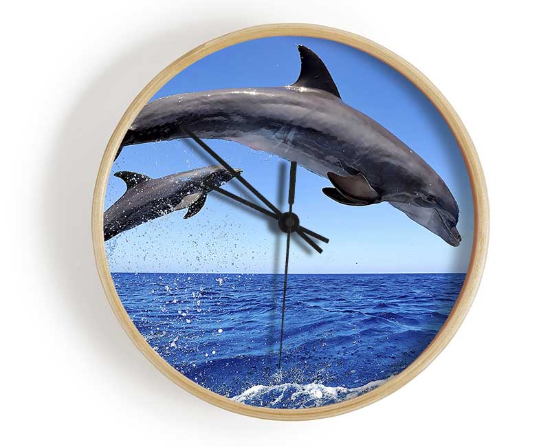 Common Bottlenose Dolphins Clock - Wallart-Direct UK