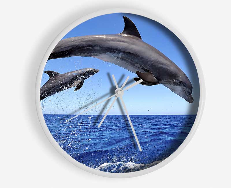 Common Bottlenose Dolphins Clock - Wallart-Direct UK