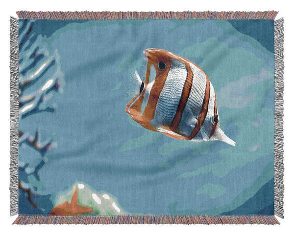 Copperband Butterfly Fish Woven Blanket