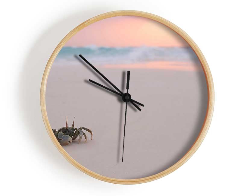 Crab On Beach Clock - Wallart-Direct UK