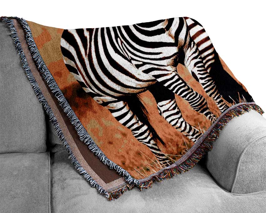 Curious Zebras Woven Blanket