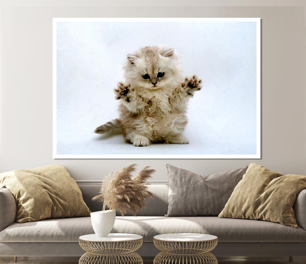 Cute Kitten Paws Print Poster Wall Art