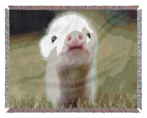 Cute Pig Woven Blanket