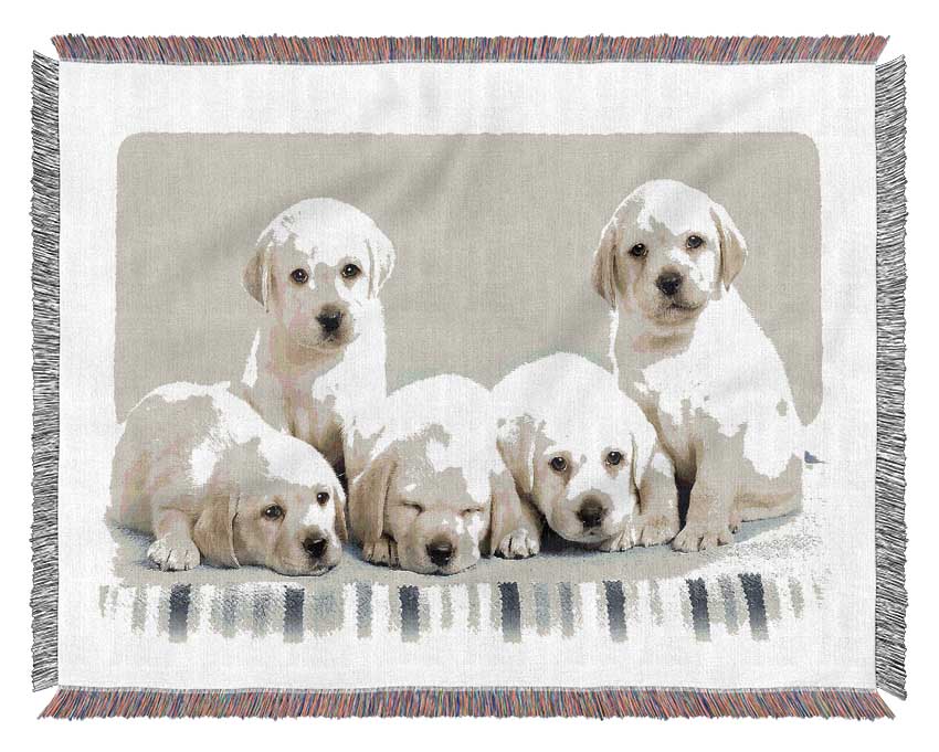 Cute Puppies Woven Blanket