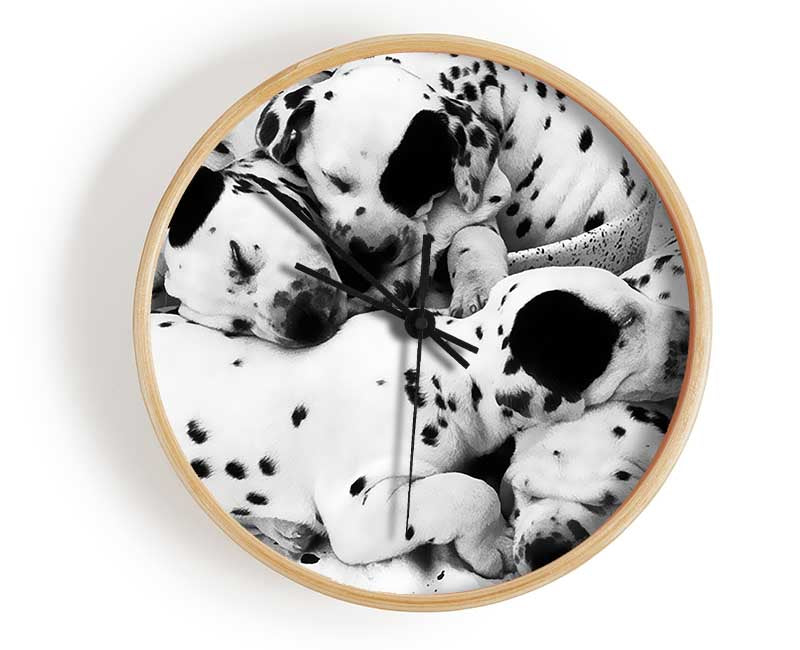 Dalmatian Puppies In Dreamland Clock - Wallart-Direct UK