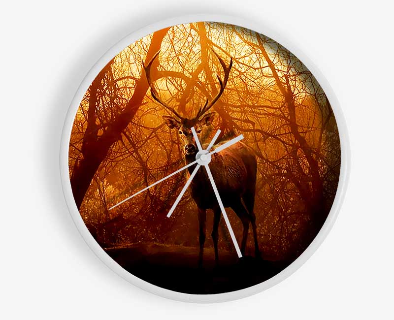 Deer In Winter Clock - Wallart-Direct UK