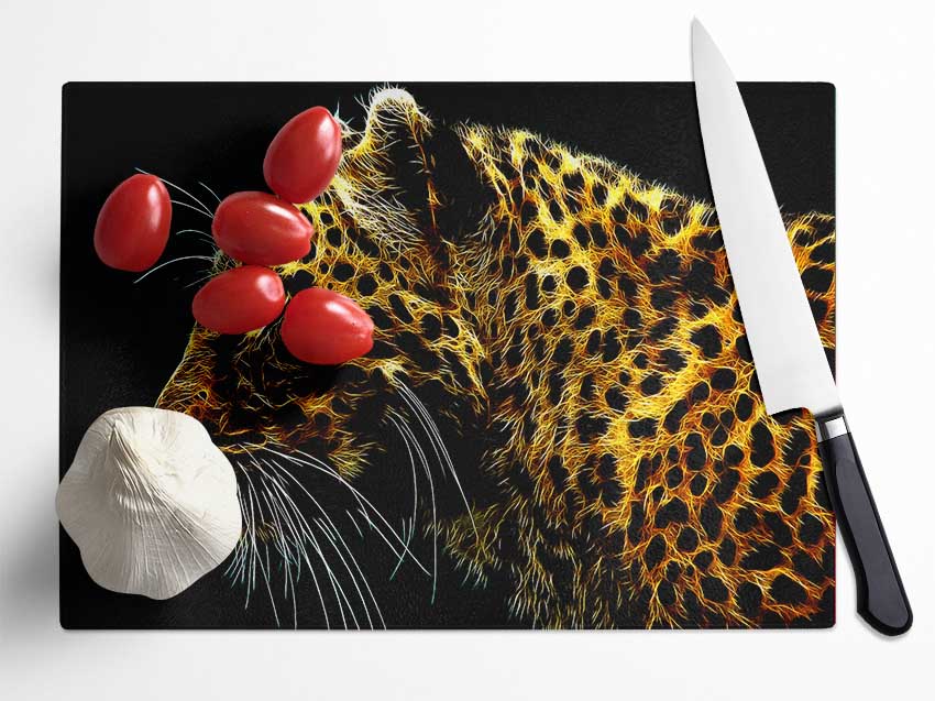 Leopard Glory Glass Chopping Board