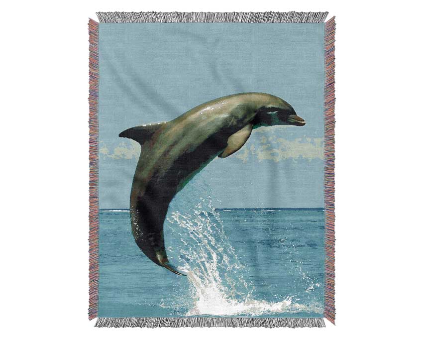 Dolphin Jump Woven Blanket