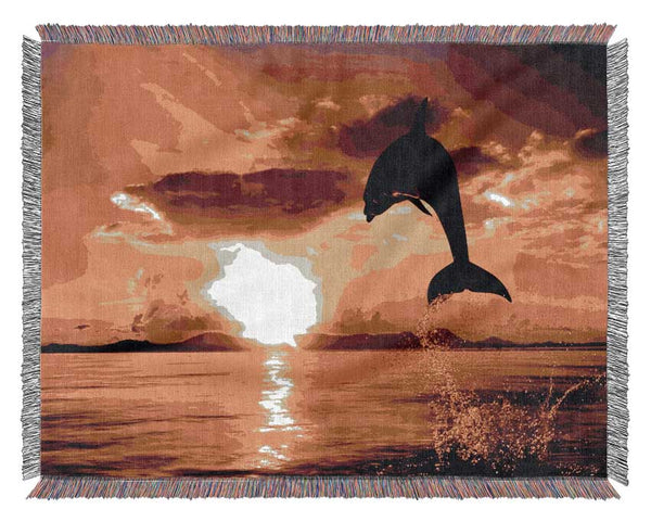 Dolphin Sunset Woven Blanket