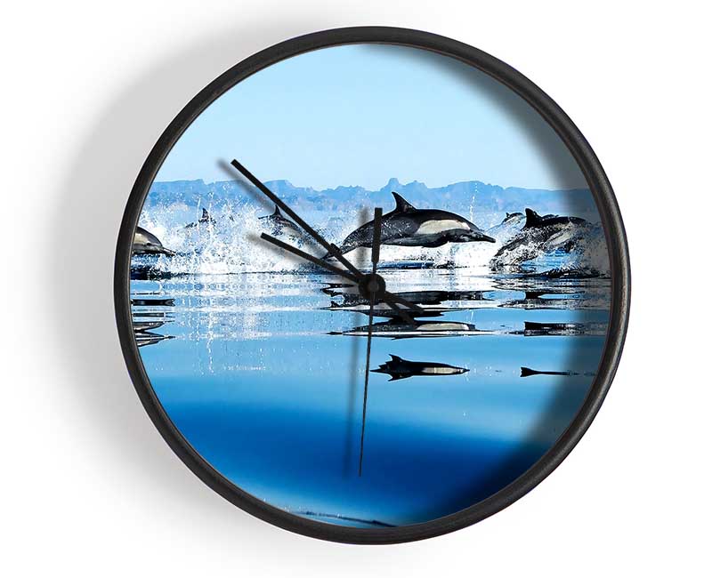 Dolphins In The Sea Clock - Wallart-Direct UK