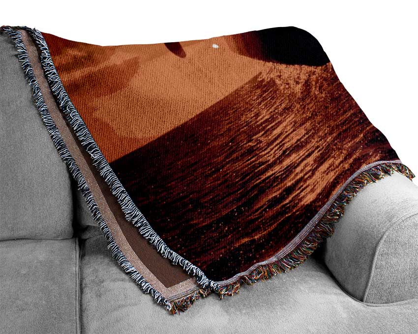 Dolphins Sunglow Woven Blanket